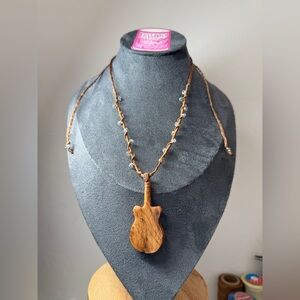 Handcrafted Wooden Guitar Pendant Necklace
*Handmade
*wooden Guitar pendant